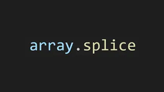 Array splice In JS