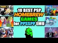 Top 10 Best PSP Homebrew Games for PPSSPP Emulator Android