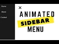 Responsive Animated Sidebar Menu Using Only HTML CSS Javascript