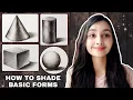 HOW TO SHADE BASIC FORMS STEP BY STEP PENCIL SHADING TUTORIAL OF 3D BASIC SHAPES NIFT 2020