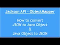 Convert Java to JSON JSON to Java Object Parse JSON in Java ObjectMapper in Jackson API