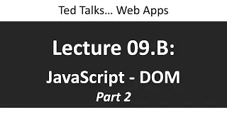 CSCI4208 - Lecture 09 B JavaScript