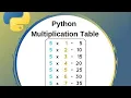 How to do a program to Display the Multiplication Table In Python Programming Language MDP Versatile