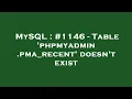 MySQL - Table phpmyadmin pma