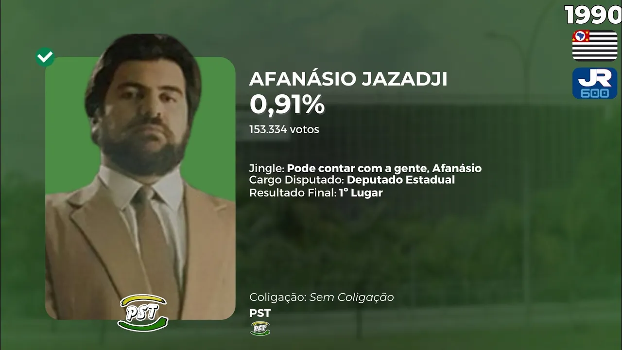 Afanasio Jazadji (PST) - Todos os jingles das Eleições Estaduais de 1990 em São Paulo