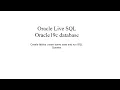 Oracle SQL create table and select statements