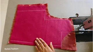 Boat neck blouse design | Cutting and stitching back neck design @RohiniFashion 