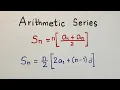 Arithmetic Series - Sum of the Terms of Arithmetic Sequence
