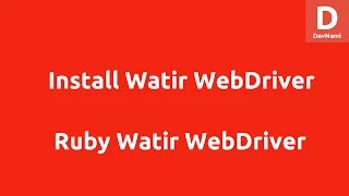 Install Ruby Watir WebDriver
