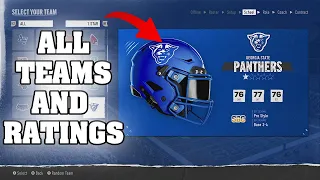 ALL Teams And Ratings in College Football 25 Dynasty
