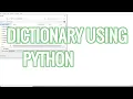 Python program to create English Dictionary Python beginner tutorials