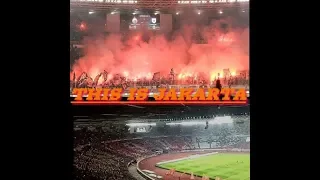 aksi koreo jakmania persija kami bersama persija di ulang tahun persija ke 91 thn di gbk