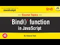 Bind function in Javascript bind method in JS Tutorial in Hindi Urdu