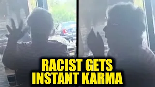 Racist Karen Deliberately COUGHS on Black Man, Gets Instant Karma