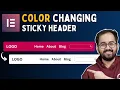 Change Sticky Header Color on Scroll Elementor