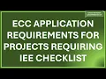 ECC Application Requirements for Projects Requiring IEE Checklist Category B Project