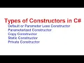 Types of Constructors in C Types of Constructors in CSharp with Examples