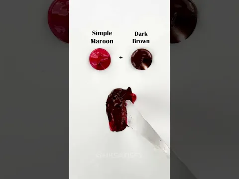 Simple Maroon + Dark Brown  Guess The Final Color After Mixing #trending # #satisfying #hksatisfy