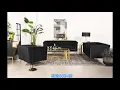 Coaster 508441-42 2 pc Gracie oaks tyndall holly black fabric tufted backs sofa and love seat set
