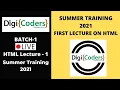 Summer Training 2021 First Class of HTML CodersAdda DigiCoders Technologies