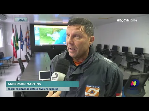 Passagem de ciclone extratropical traz alerta para moradores próximos ao Rio Tubarão