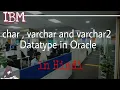 char varchar and varchar2 Data Type in Oracle in Hindi class 8 difference between them