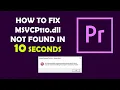 How to Fix MSVCP110 dll Was Not Found in Adobe Premiere Pro No Time Tutorials