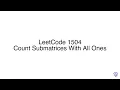 LeetCode 1504 Count Submatrices With All Ones