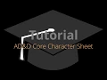 Tutorial Character Sheet Ability Scores Saves Class race and kits