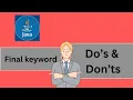 - Java Interview Questions Final Keyword in Java