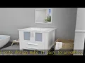 eclife 24 Bathroom Vanity Sink Combo White Drop in Ceramic Vessel Sink Top White MDF