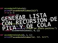 INTRO - Generar lista ascendente con recursion de pila y recursion de cola en Python