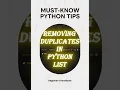 No More Duplicates in Python One-Line Trick You Need