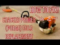 How to quickly change a cracked primer purge bulb on a Stihl Pro string trimmer Step by step