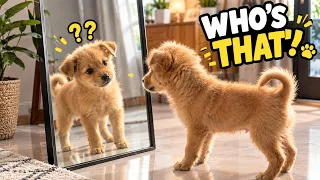 Puppy Sees His Reflection For The FIRST Time & FREAKS OUT! 😂