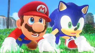 Super Mario Odyssey Vs Super Sonic Odyssey - Full Game Race Walkthrough (HD)