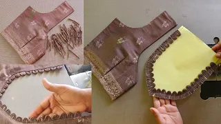 Designer blouse design | Cutting and stitching back neck design @RohiniFashion 