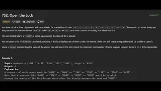 LeetCode 752 Open the Lock Problem Explanation Algorithm Java Solution