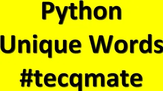 Unique Words Python Programming
