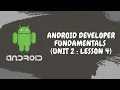 Android Developer Fundamentals Unit 2 Lesson 4