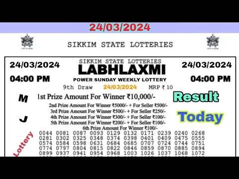 Download MP3 Labhlaxmi Lottery Today Result 04:00 PM | 24/03/2024 | Lottery Live