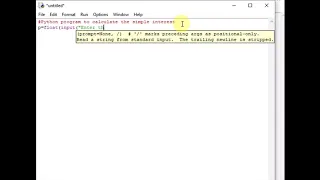 Python program to calculate simple interest