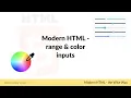 Learn HTML - Range and color inputs