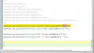 Demonstration of startsWith endsWith and replace