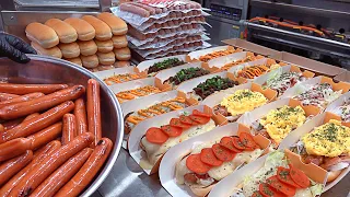 2,000 sold out every day?! American-style Hot Dog with Incredible Toppings - Korean street food