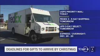 Holiday shipping deadlines 2025 Last day to send packages for UPS FedEx and USPS