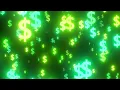 Glowing Green Dollar Sign Neon Money Symbols Digital Finance Concept 4K Moving Wallpaper Background