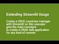 Part 2 Extending Streamlit Usage - Create a CRUD countries manager with Streamlit