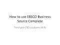 How to use EBSCO Business Source Complete