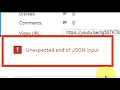 Unexpected end of JSON input fix